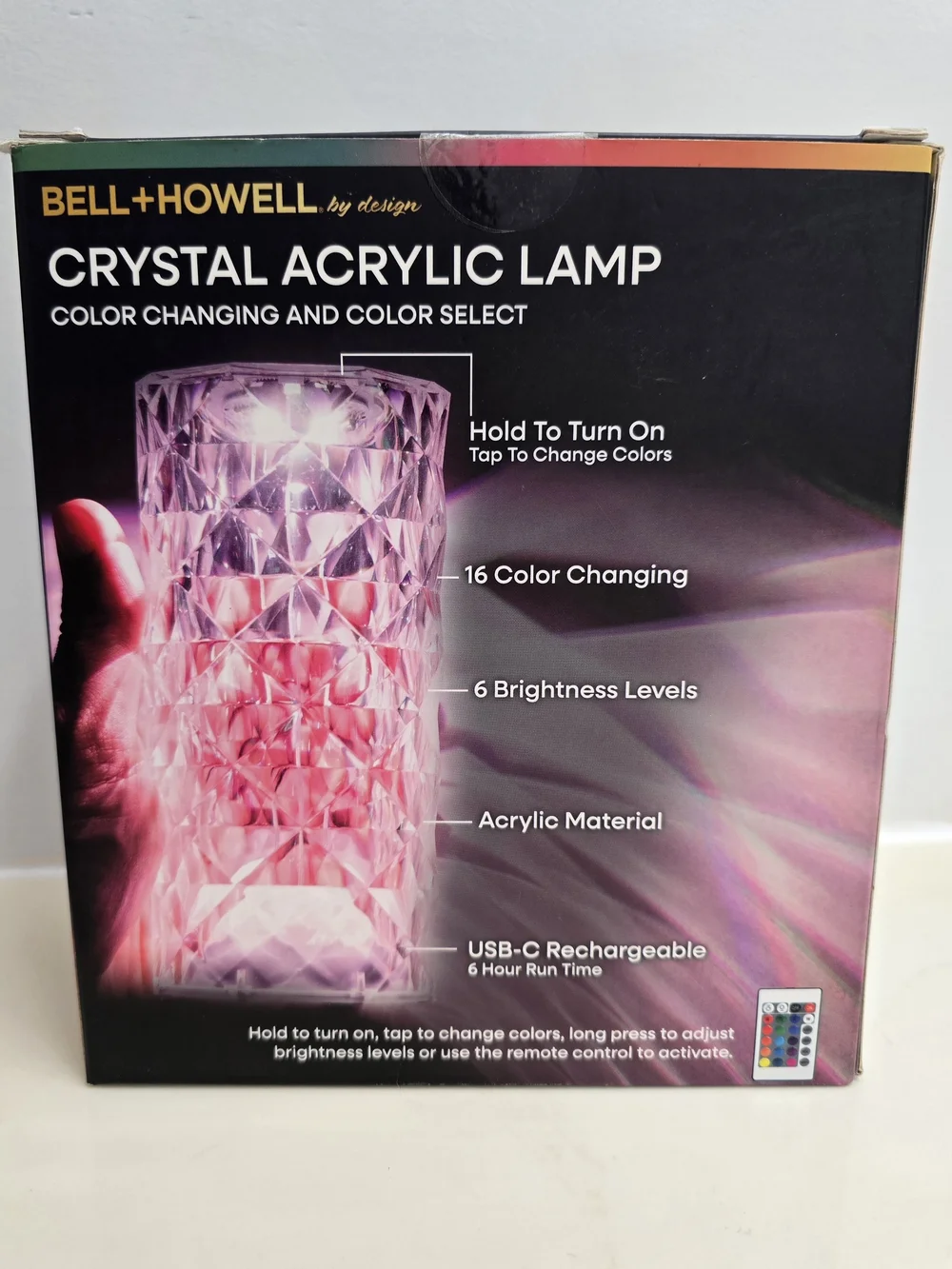 Crystal Acrylic Lamp - Purple Color Changing (2 Pack)